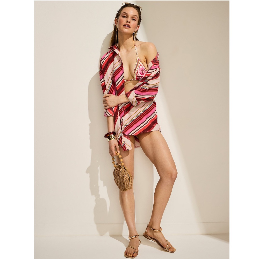 🐚 Victoria’s Secret Seashell Shaped Woven Raffia Straw Clamshell Basket Bag - Picture 3 of 11